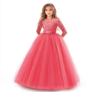 Children’s Dress Sleeve Wedding Girl Dress Flower Girls’ Dresses