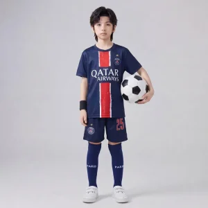Children’s Football Jerseys New Model High Quality Youth Football Uniforms Solid Color Cotton TEE Young Boy Shorts