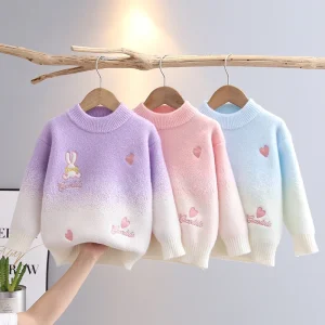 Children’s Long Sleeve Winter Pullover Girls Crew Neck Sweater