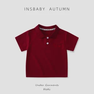 Children’s POLO Shirts Boys’ and Girls’ Collared Summer Clothes New Style Plain colored Tops Short sleeved T shirts