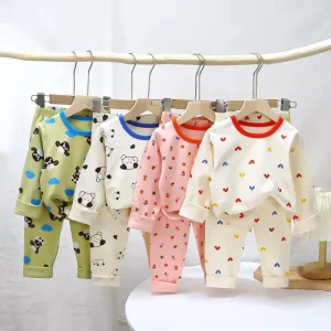 Children’s Pajama Set Kids Pajamas Animal Flower Print Cotton Baby Underwear Boys Homewear