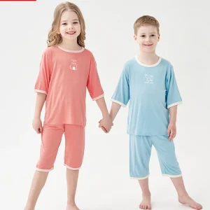 Children’s Pajamas Set Boys Air Conditioning Clothes Girls Homewear Baby Viscose Fiber Pajamas Baby Set