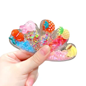 Children’s Plastic Hair Clips Girls’ Hair Accessories Party Side Bang Clips Kids Baby Flowing Sand Princess Cute Hairpins BB