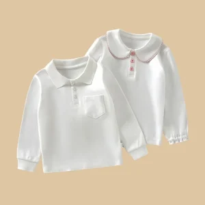 Children’s Polo Shirts for Boys and Girls Pure Cotton Children’s Undershirts Trendy Design