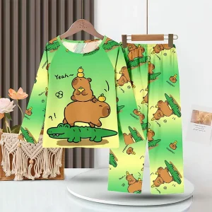Children’s Set Pajamas Girls Long Sleeve Baby Girls Thermal Underwear Homewear Clothing