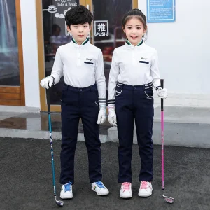 Children’s Sports Polo Shirt With Color Blocked Collar Cuff Design Unisex Design Boys and Girls’ Golf T Shirt