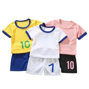Children’s Sports Suits Football Clothes Baby Short Sleeved Shorts Quick Drying Kids Clothing Boys Girl Track Suit
