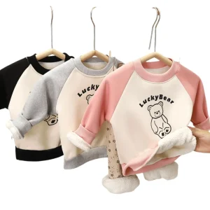 Children’s Sweater Baby Padded Thickened Girls Warm Tops Boys Winter Jacket Children