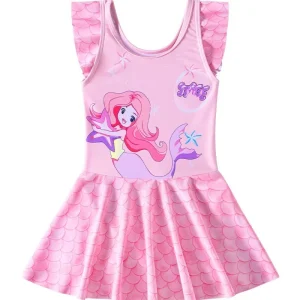 Children’s Swimsuit Girls Mermaid One-piece Dress Boxer Swimwear