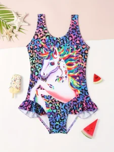 Children’s Swimsuit Girls’ Sleeveless Jumpsuit Girls’ Medium to Large Children’s Quick Drying Swimsuit
