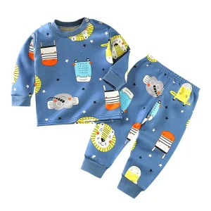 Children’s Thermal Underwear Set With Plush and Thickened Baby Thermal Clothing for Boys and Girls