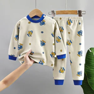 Children’s Underwear Set Pure Cotton Boys’ Home Clothes Baby Cotton Warm Sleepwear