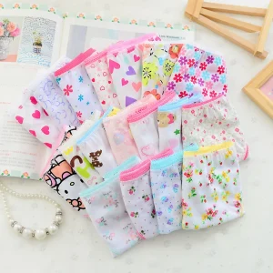 Children’s Underwear for Girls Kids Cartoon Printed Panties for Babies Girls Cotton Briefs Cute Printed Little Girls Underwear