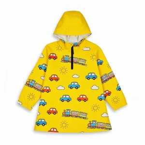 Children’s Unisex Rainproof Jacket with Half zip Collar Polyester Fiber Digital Print Waterproof Windproof for All Seasons