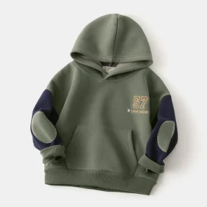 Children’s Velvet Hoodie Korean Style Boys Hoodie Baby Thick Pullover Top Daily Casual