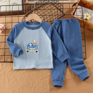 Children’s Velvet Long Sleeve Underwear Set New Summer Clothing Pants Boys Girls Warm Home Clothing Animal