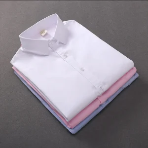 Children’s White Shirt Short Sleeved Summer Boy Solid Color Cotton Shirt Primary School Student Style Clothing One