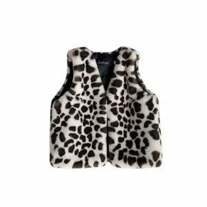 Children’s Winter Waistcoat New Casual Outer Wear Little Kids Girls Cozy Faux Fur Vest Warm Cotton Kids