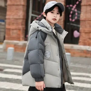 Children’s down jackets for boys mid length new style stylish suitable for medium sized boys thick and warm outerwear