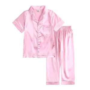 Child’s 100% Cotton Pijama Nightwear Breathable Binding Satin Lounge Wear for Baby Girls for Spring