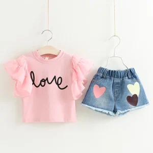 China Market Korean Kids Wear Summer Teen Girl Clothing Set
