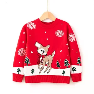 Christmas Cartoon Cardigan Sweater for Boys Girls Autumn Winter Kids Knitted Sweater