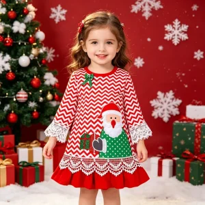 Christmas Kids Girls Dresses Cotton Toddler Clothing Girls Dresses Baby Girl Dress Children Clothes