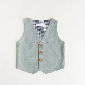 Classic Baby Linen Vest Children Boy Vest