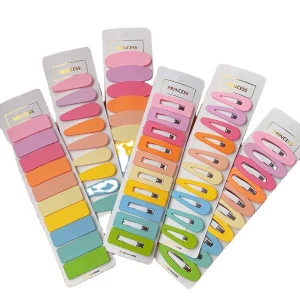 Classic Simple Colorful 5 Cm Painted Children Baby Girl Hair Clips Snap Hair Pins for Europe