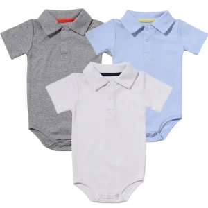 Classic Unisex 3 Pack Summer Polo Shirt 100% Cotton Baby T Shirt with Turn Down Collar and Custom Logo Print for Boys and Girls