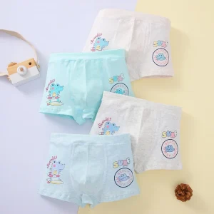 Color Cotton Children’s Underwear Boys Cotton Boxer Shorts for Students