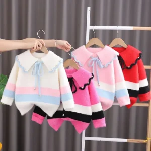 Color Matching Girls Sweaters for Winter Comfortable and Stylish Children’s