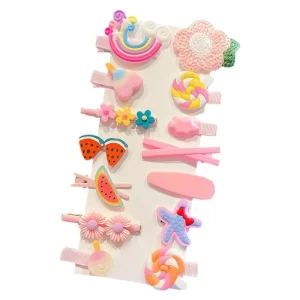 Colorful Cartoon Quicksand Princess BB Hair Grip Kids Hair Accessories for Girls Fun Toy for Children
