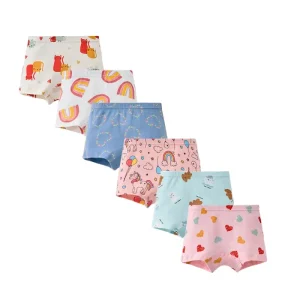 Colorful Design Baby Girl Underwear Set 100% Cotton Seamless Breathable Eco Friendly 3 12 Years