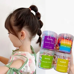 Colorful Disposable Rubber Hair Ties for Kids Girls’ Hair Rope Accessories