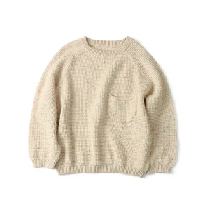 Colorful Dot Raglan Sleeve O Neck Girls Baby Knit Sweater