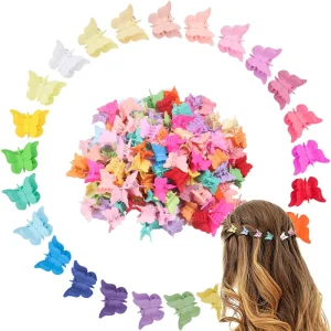 Colorful PS Plastic Baby Custom Hair Accessories Kids Girls Mini Butterfly Hair Claw Clips
