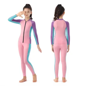 Compression Swimwear for Girls Aged 7-16 Breathable Fitness & Surfing Clothes Sun Protection Print Pattern Plus Size