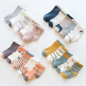 Cotton Cartoon Tube Combed Socks for Baby Children Breathable Socks