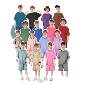 Cotton Distressed T Shirt Boys Summer Casual Wear Durable Trendy Look for Children Outdoor Sports