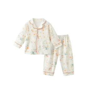 Cotton Girls Pajama Set Skin Friendly Breathable Customizable OEM ODM Factory Direct Kids Sleepwear Ready to Ship