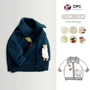 Cotton Knitted Kids Cardigan V Neck Cartoon Pattern Children Sweater Coat Spring Autumn Boys Baby Outerwear Daily Kids Clothes