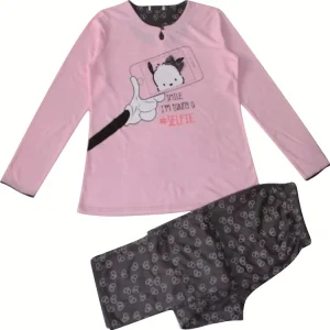 Cotton Plus Size Breathable Thermal Jersey Printed Embroidered Girls Nightwear Sleepwear