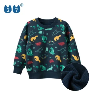 Cotton Polyester Kid Baby Children Plain Crewneck Sweatshirt Toddler Boys Sweatshirt