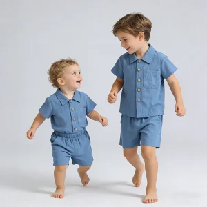Cotton Unisex Kids Boys Girls Loungewear Sleep Wears Cloth Soft Children’s Homewear Suit Pajamas Set for Kids