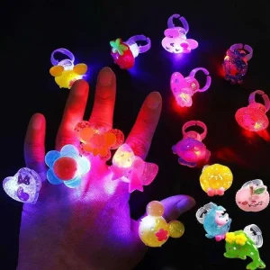 Creative Glowing LED Ring Plastic Kids Toy Cosplay Accessories Birthday Party Favors Glow Supplies