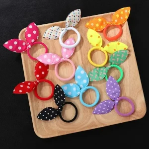 Cross Border Bestseller Rabbit Ear Bow Hair Tie Kids’ Cute Fabric Art Hair Accessory Durable Elastic Headband