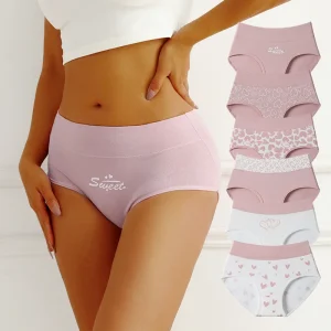 Cross Border Hit High Waist Plus Size Panties Cotton Cute Antibacterial Student Girls’ Briefs