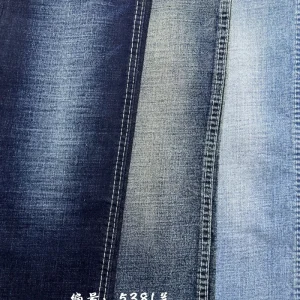 Cross Slub Woven Denim Fabric High Cotton Soft Handfeel Blue Shrink-Resistant Medium Weight for Pants