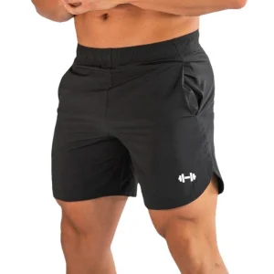 Cross border Europe and America muscle boy sports fitness pants men’s elastic thin track and field squat training shorts